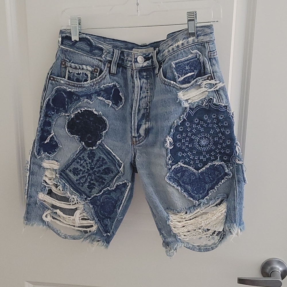We The Free/Free People Patchwork denim short